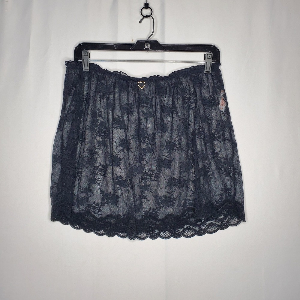 Colsie Sheer Lace Mini‎ Intimates Skirt XL Jr Black Pull-On Romantic Whimsigoth
